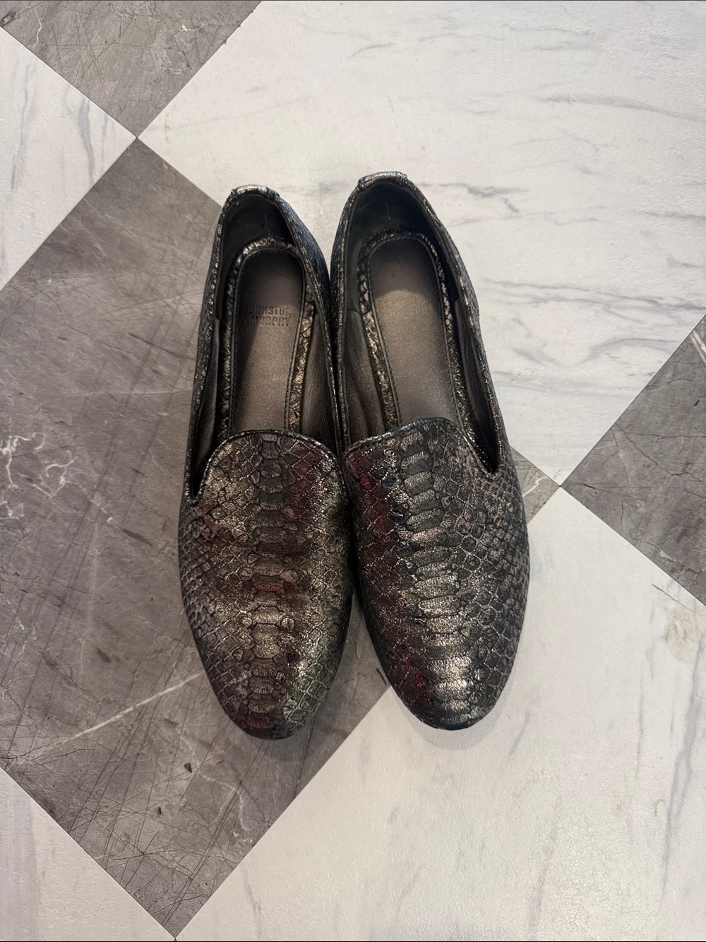 Johnston & Murphy Black Snake-Embossed Slip-On Loafers